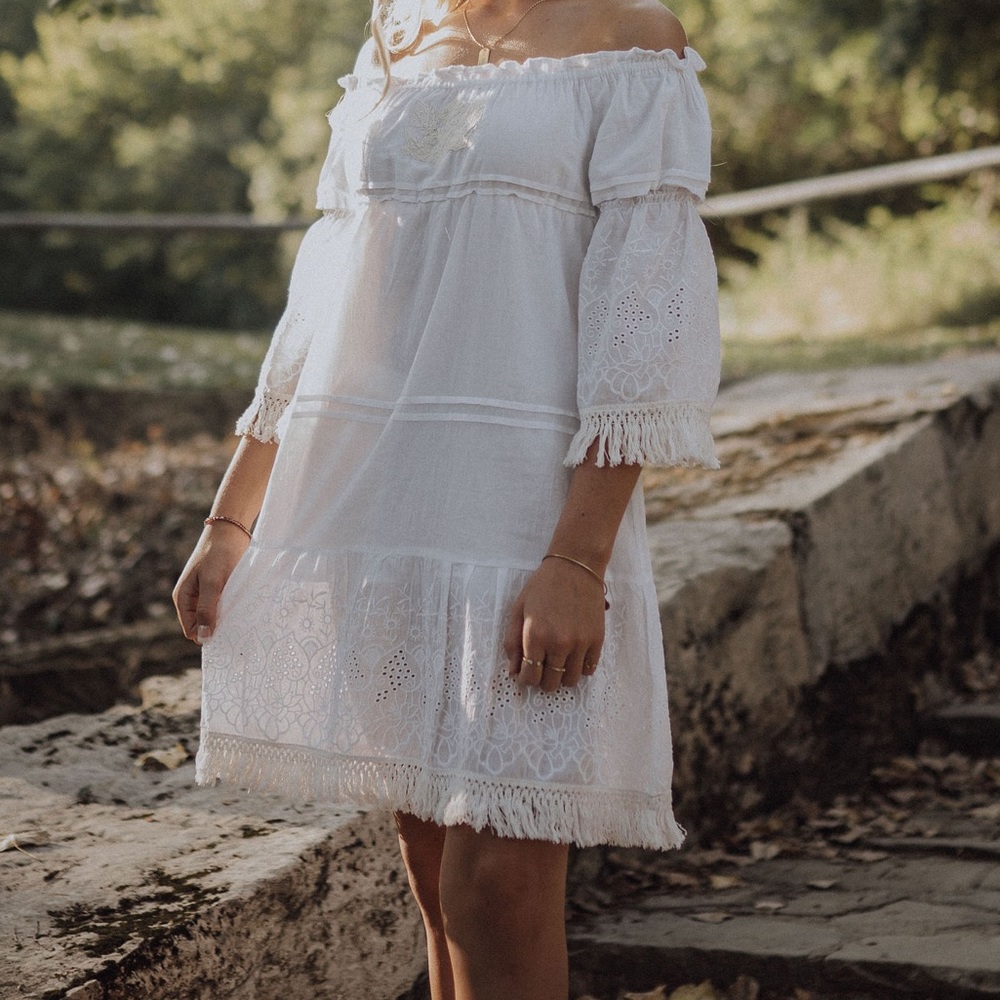 White off the shoulder dress
